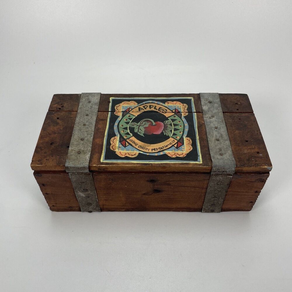 Wayne County Preserving Co Tomatoes Tomato Wooden Box Crate 8x3x3.5 Hand-painted